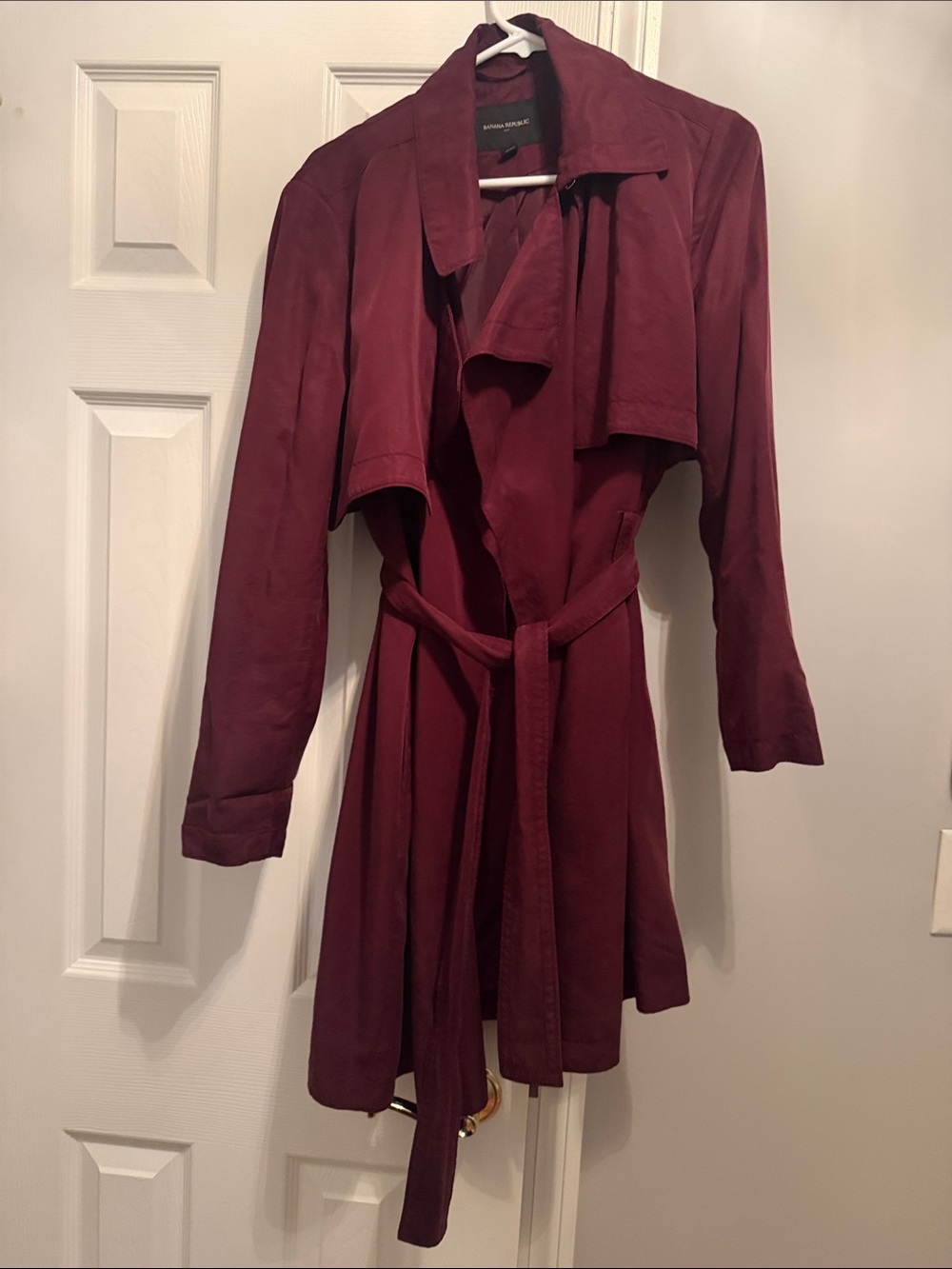 Banana republic Women's Wine Burgundy Trench Coat size L